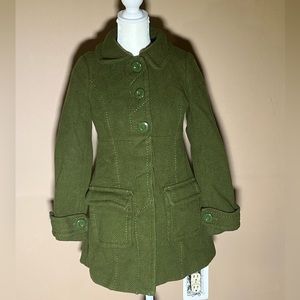 Green wool coat